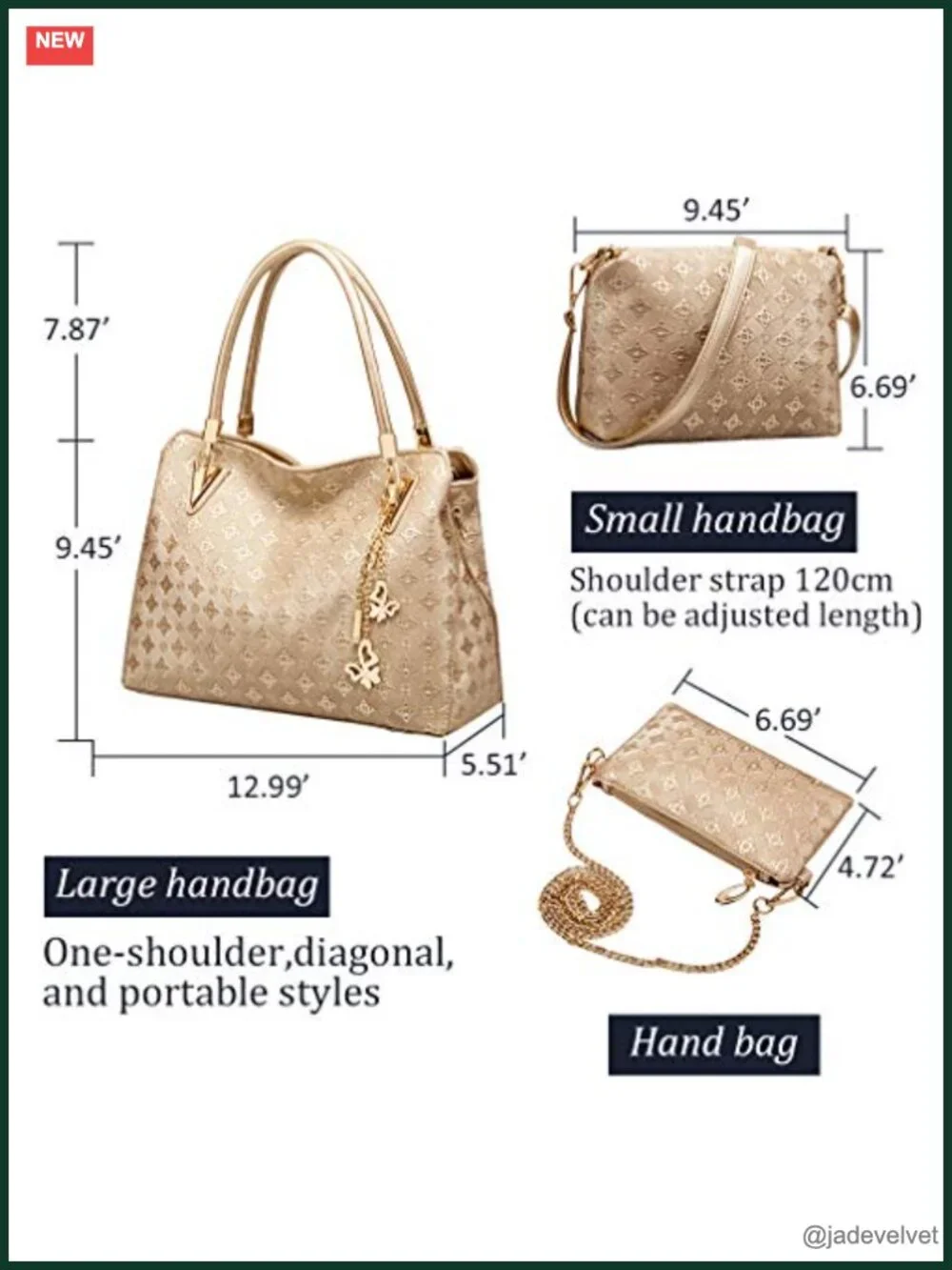 4pc PU Leather Tote Bag Set with Wallets & Card Holder